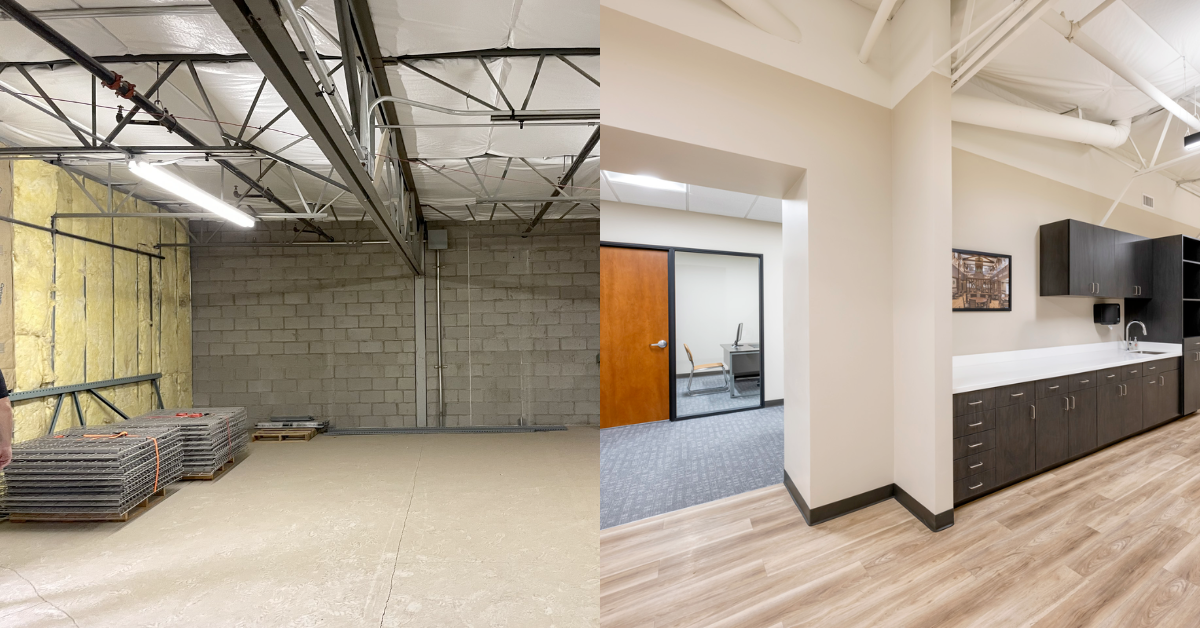 Gray shell vs vanilla shell commercial space comparison — Emerald Inc., Arizona
