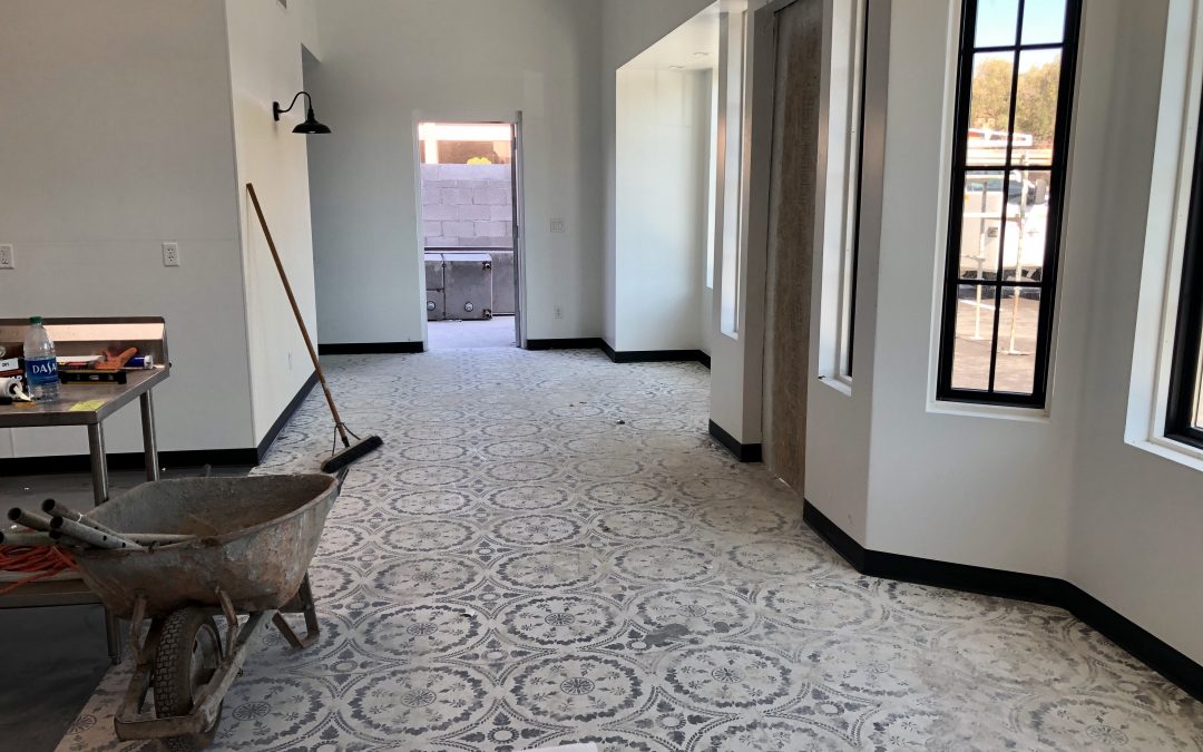 Ceiling tiles & Rubber Base Installation At Mama Linda’s Bakeshop (Phoenix)