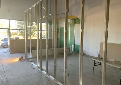 Ruby Bloom Boutique warehouse framing and drywall