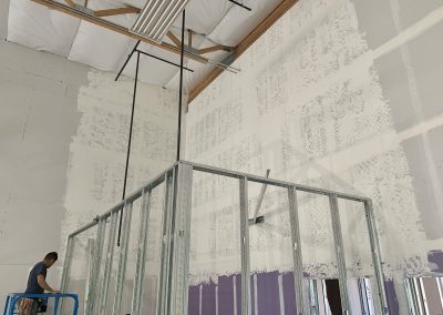 Ruby Bloom Boutique warehouse framing and drywall