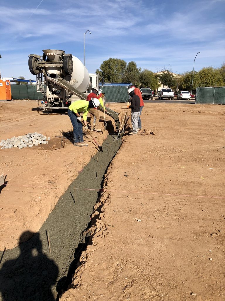 Footings Concrete Poured at Apple Valley Dental & Braces (Mesa