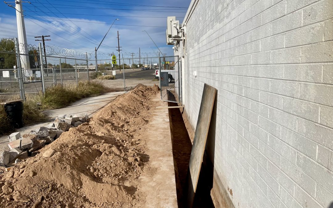 Trenches for Footing at Usery Funeral (Mesa)
