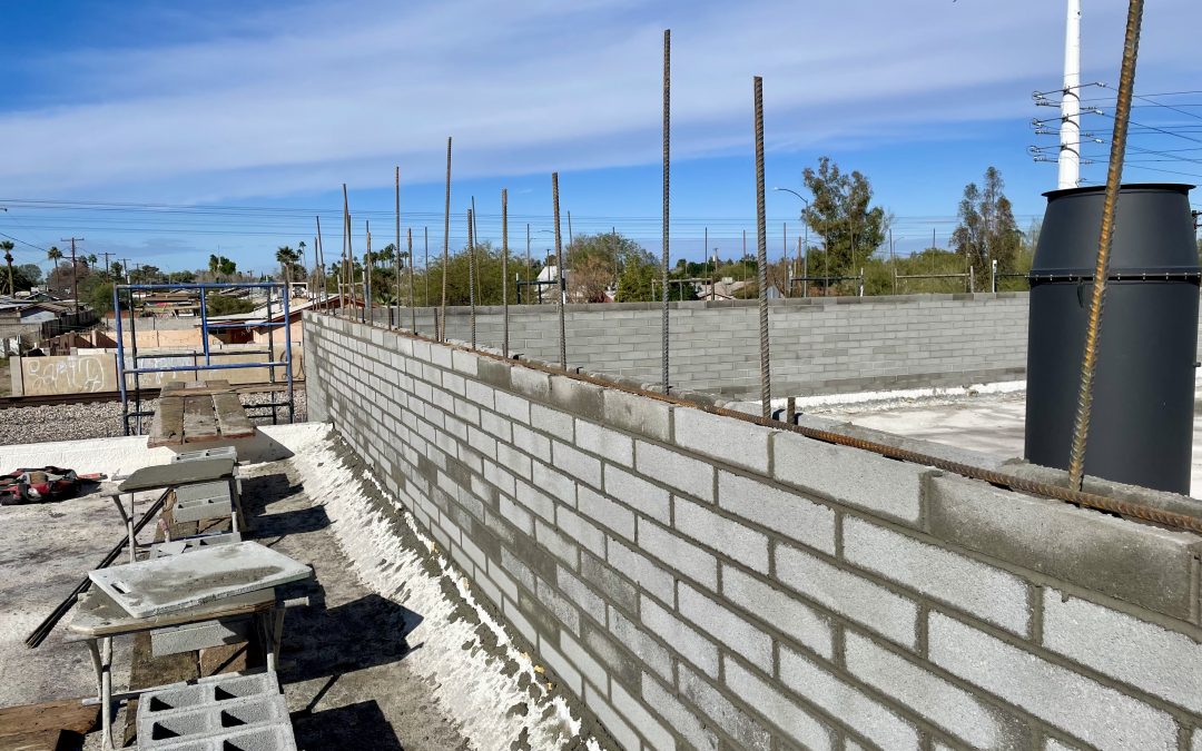 Block Wall and Concrete Pour Back at Usery Funeral (Mesa)