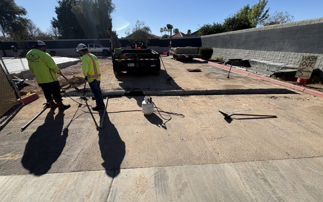 Concrete Slab Pour and Parking Lot Asphalt Repair at UTV Stereo Expansion (Mesa)